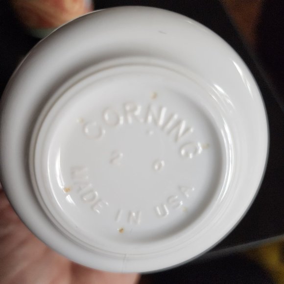 CORELLE Sand Art (7) Ceramic Coffee Cups in Orange and Green Design - Picture 6 of 6